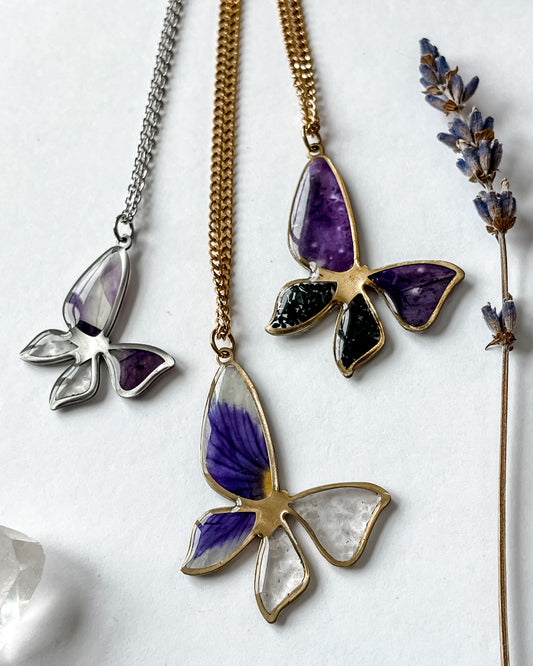 Botanical Butterfly Necklace