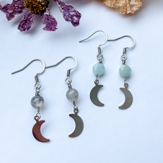 Moon Earrings Stainless Steel