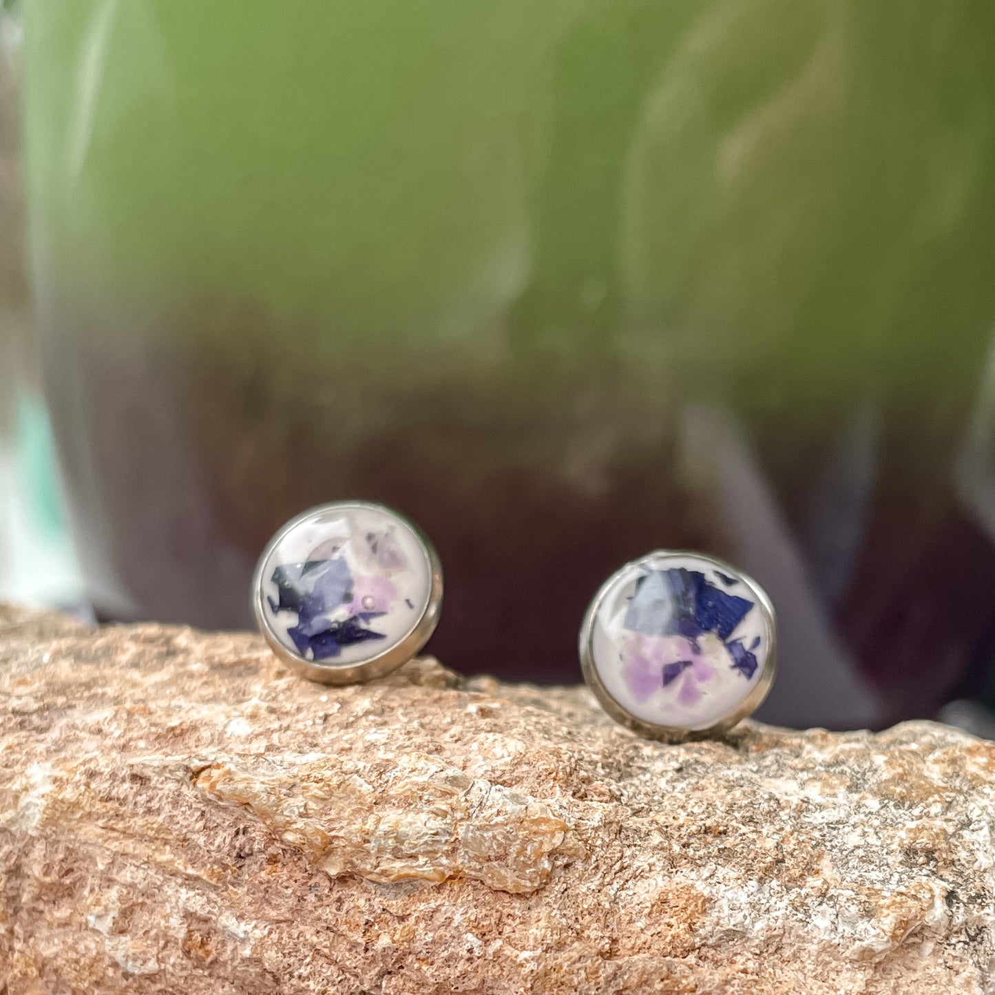 February Stud Earrings - Violet & Amethyst